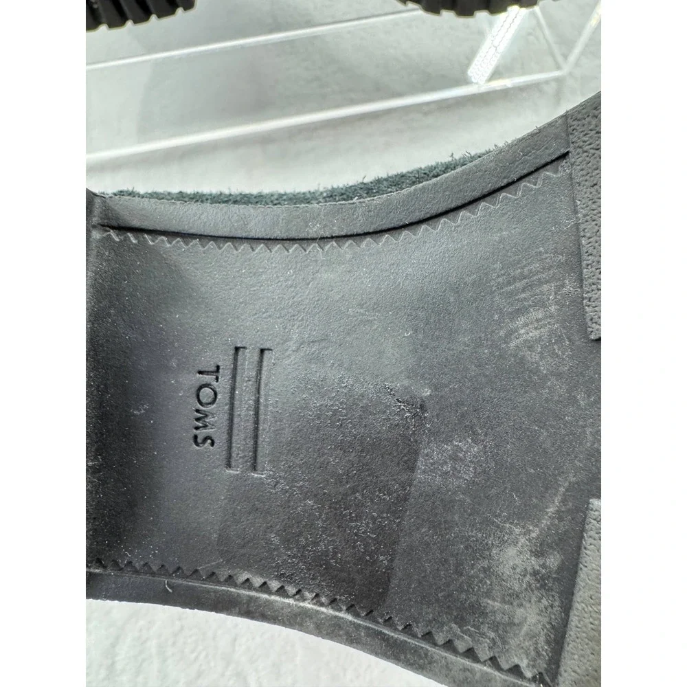 TOMS Cleo Chelsea Boot Women's 6 Black Suede Pull-On Ankle Round Toe Winter‎